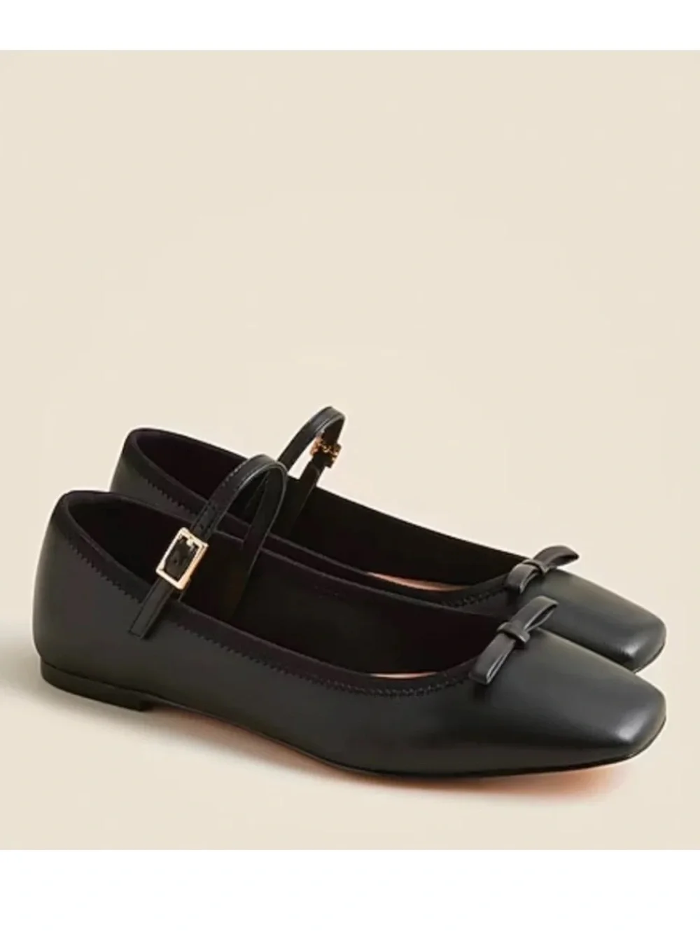 J. Crew Quinn Mary Jane Ballet Flat in Black Leather Size 5.5